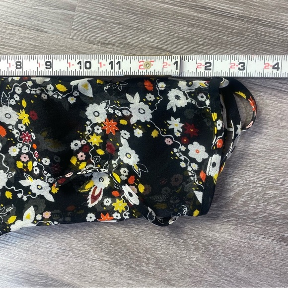 Nordstrom‎ Black Floral Sheer Ruffle Mini Dress NWT Long Sleeve Size Small - Picture 8 of 11